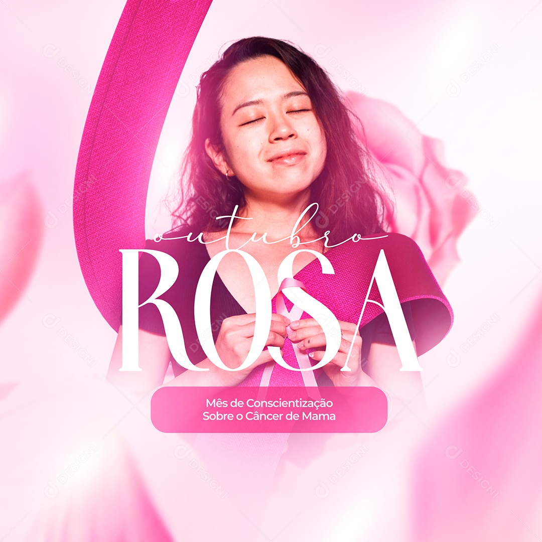 Social Media Mês de Conscientização sobre o Câncer de Mama Outubro Rosa PSD Editável