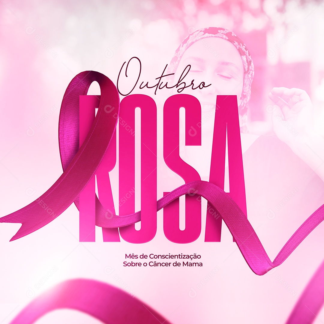 Mês de Conscientização sobre o Câncer de Mama Outubro Rosa Social Media PSD Editável