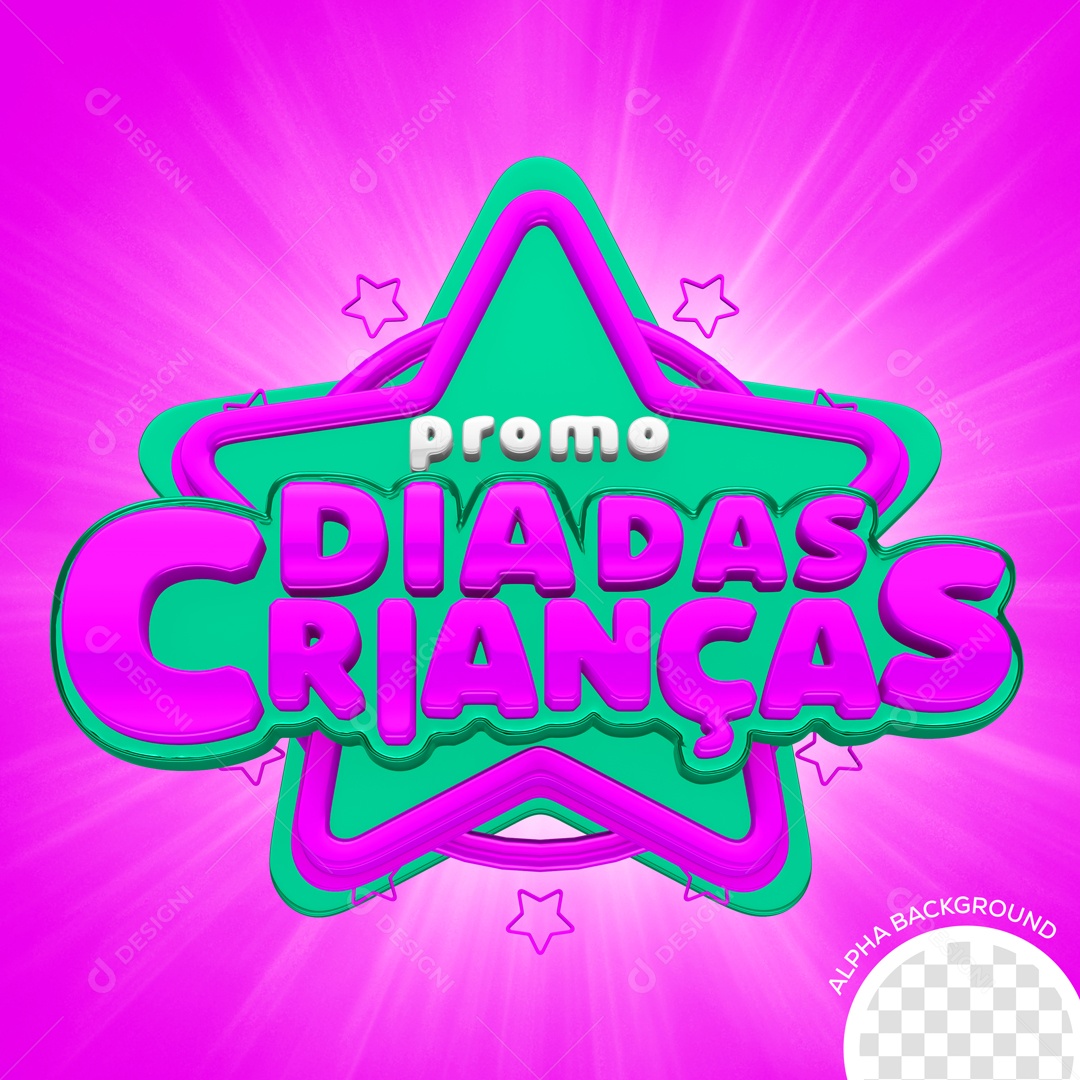 Selo 3D Para Composição Promo Dia Das Crianças PSD