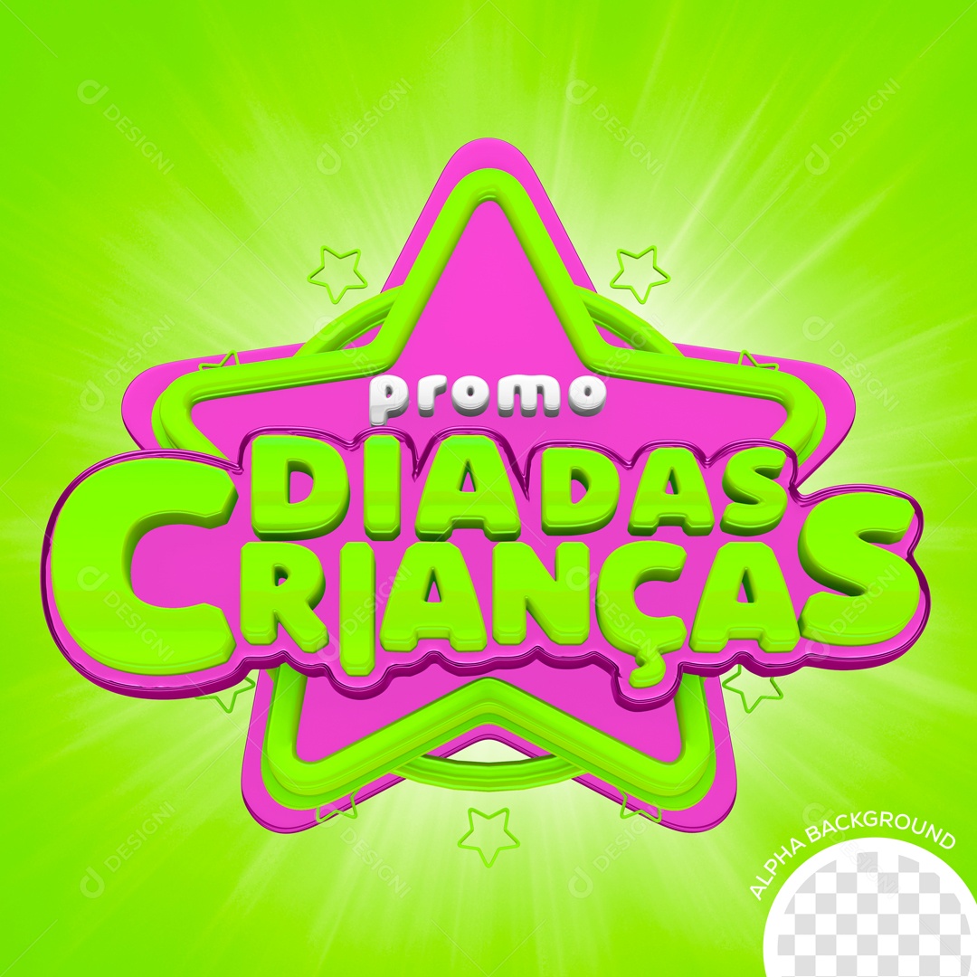 Selo 3D Para Composição Promo Dia Das Crianças PSD