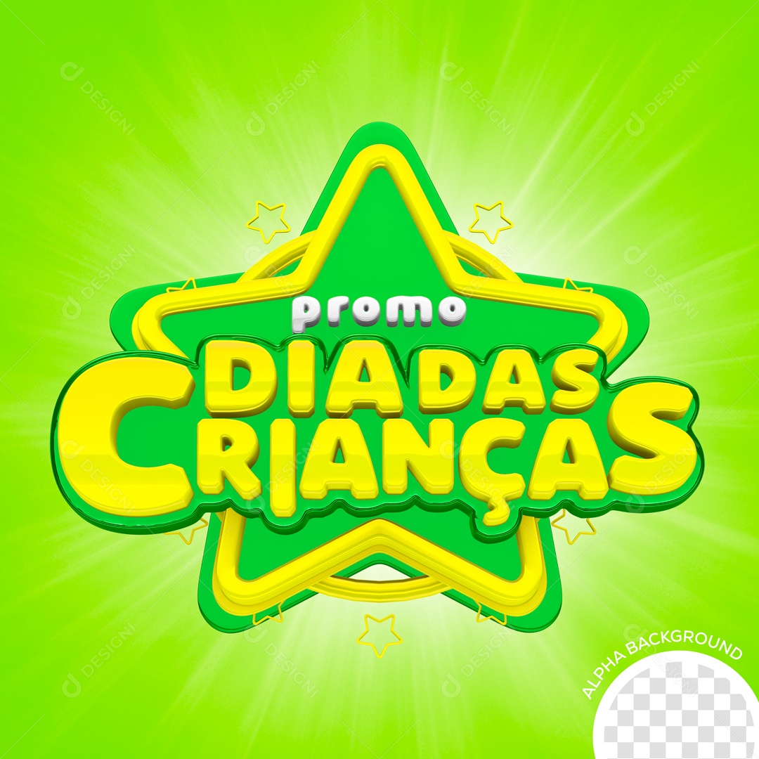 Selo 3D Para Composição Promo Dia Das Crianças PSD