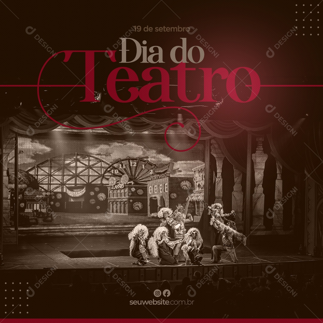 Dia Do Teatro 19 De Setembro Data Comemorativa Social Media PSD Editável