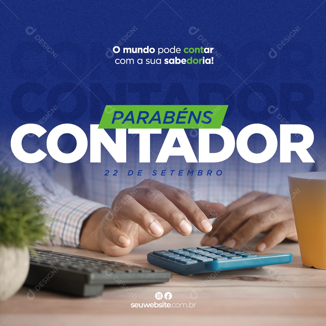 Happy Accountant's Day September 22 Social Media Editable PSD