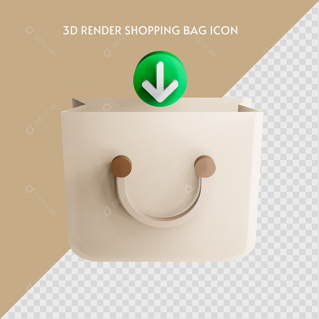 Sacola 3D Ilustração para Composição PSD