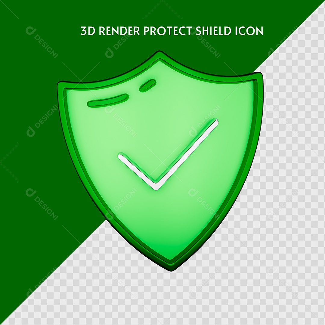 Escudo de Proteção Verde Elemento para Composição PSD