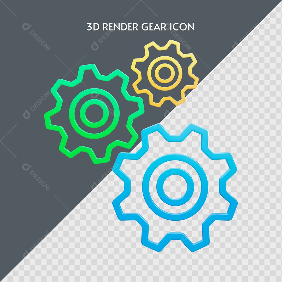 Ícone 3D Configuração para Composição PSD