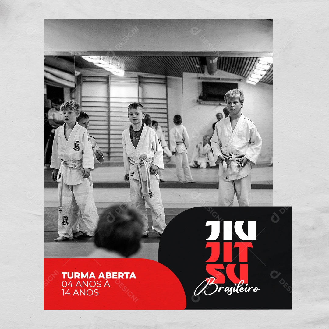 Turma Aberta de Jiu Jitsu Social Media PSD Editável