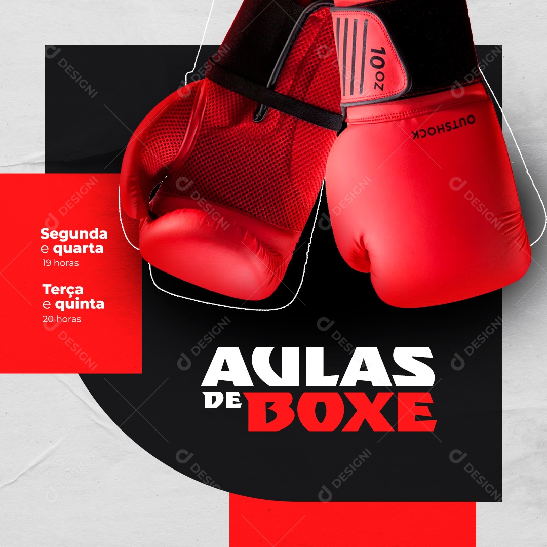 Social Media Aulas de Boxe PSD Editável