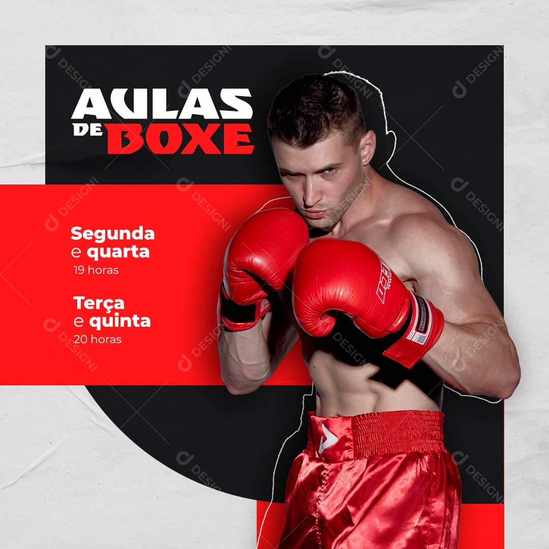 Social Media Aulas de Boxe PSD Editável