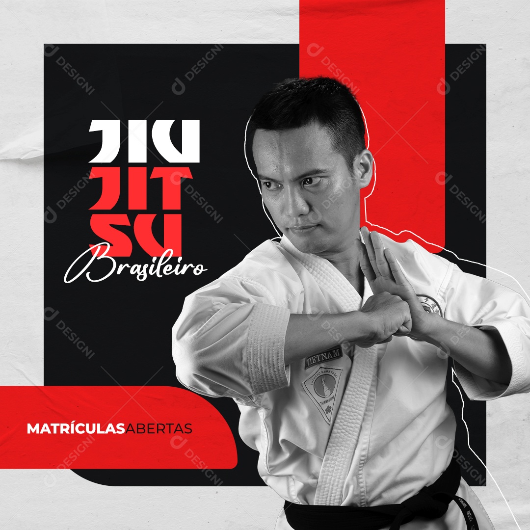 Social Media Matrículas Abertas Jiu Jitsu PSD Editável