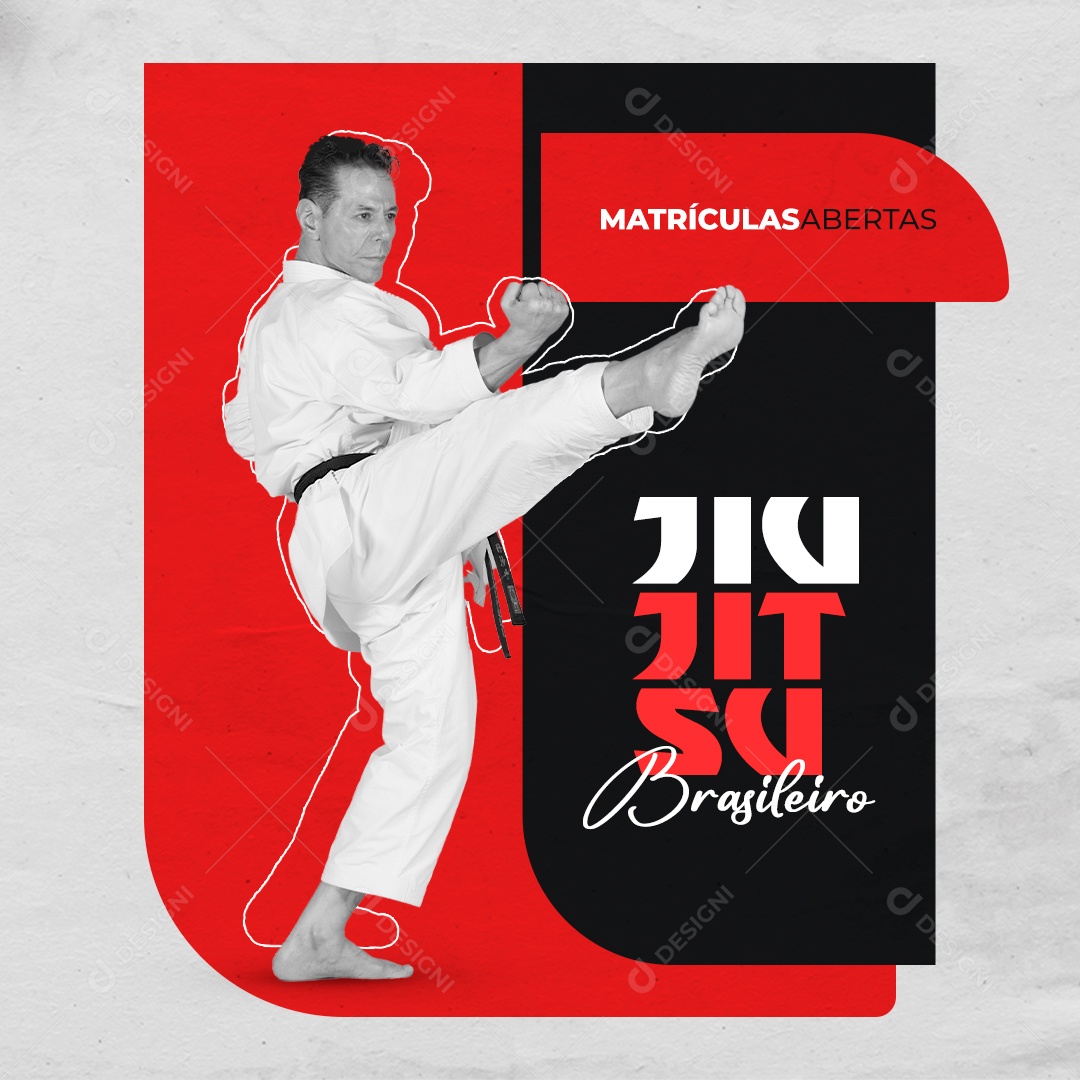 Matrículas Abertas Jiu Jitsu Social Media PSD Editável