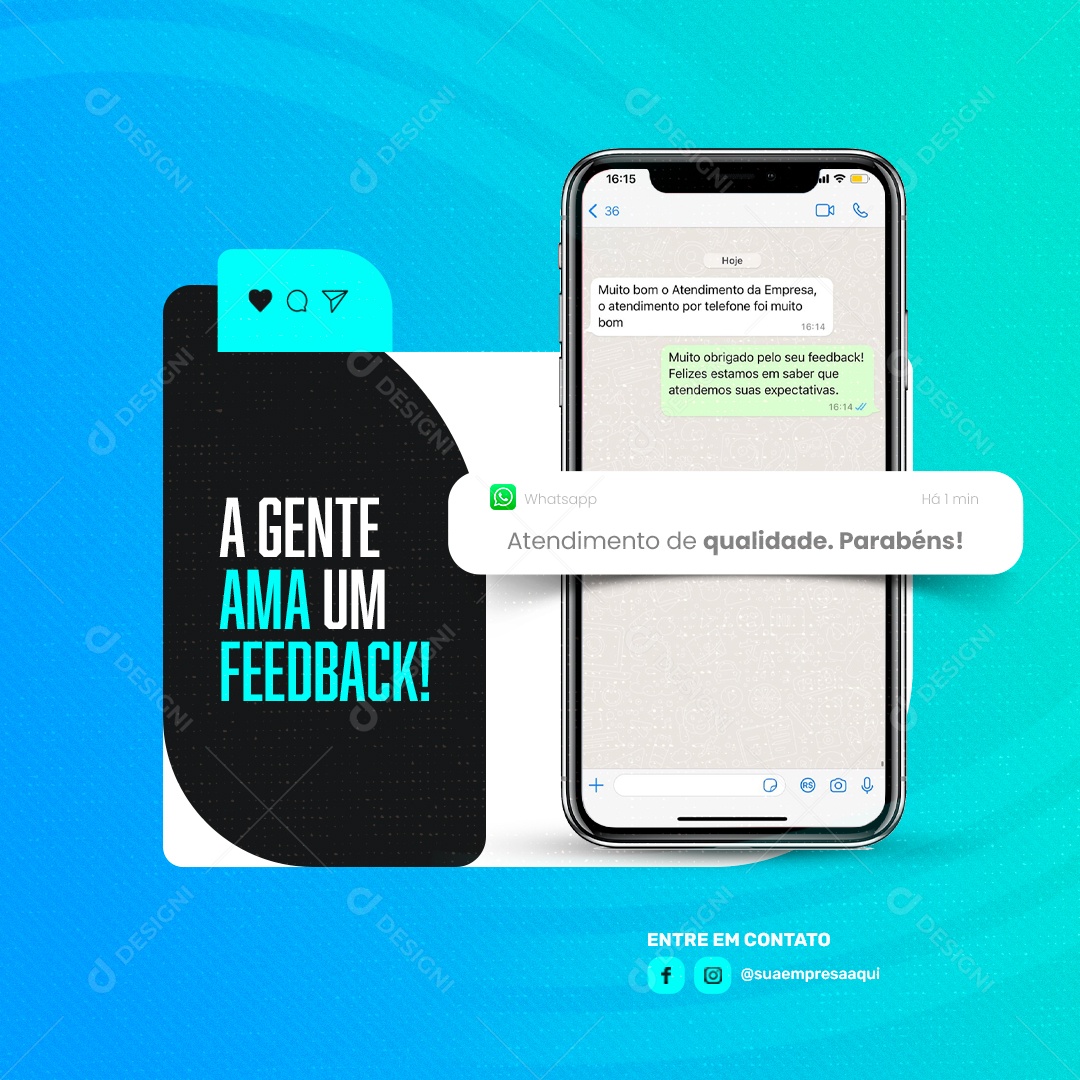 Social Media Feedback Loja de Celulares Assistência Técnica PSD Editável
