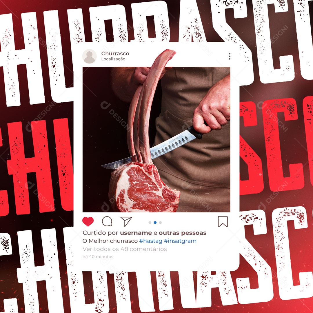 Social Media Churrascaria e Restaurante Churrasco PSD Editável