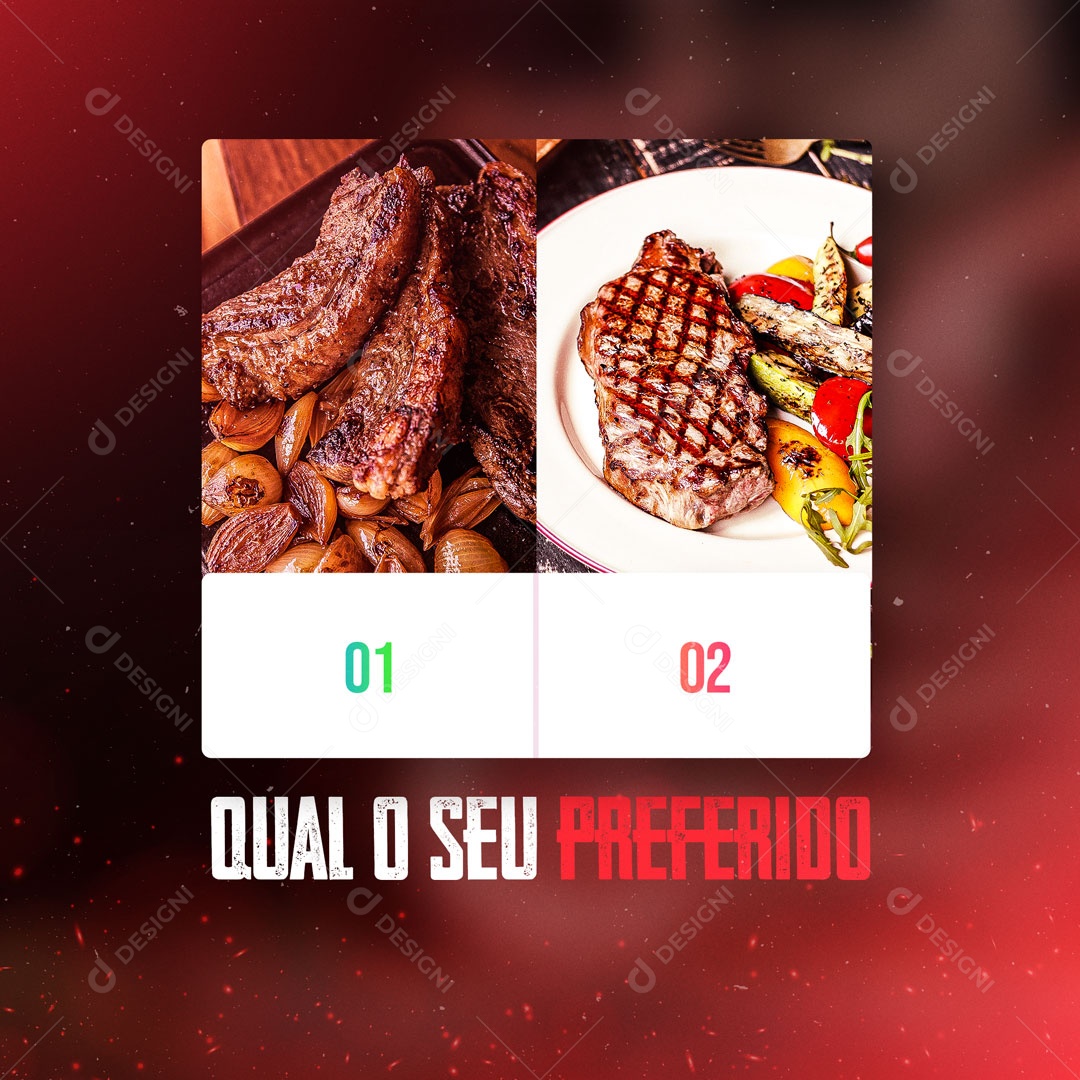 Social Media Churrascaria e Restaurante Qual o Seu Preferido? PSD Editável