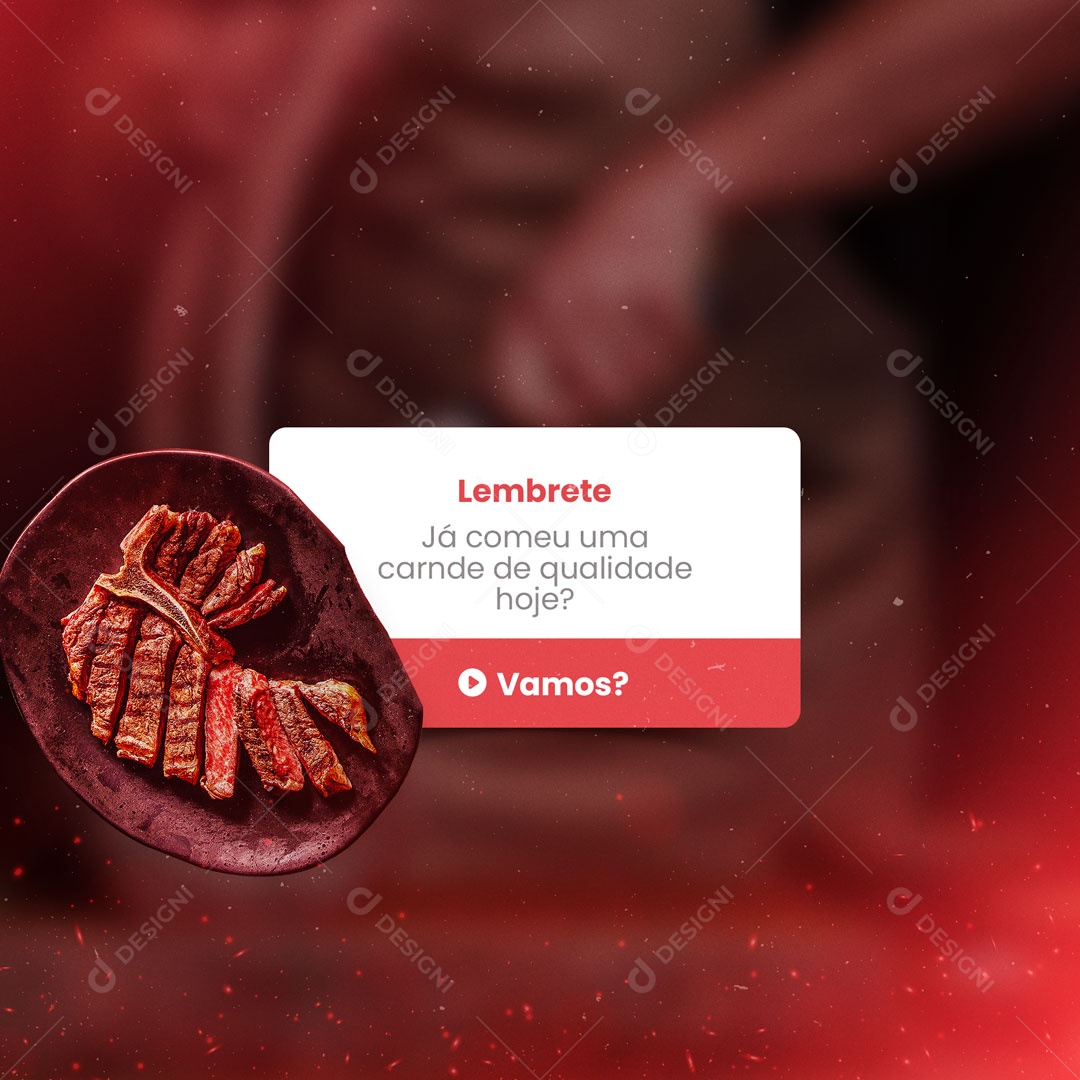 Social Media Lembrete Churrascaria e Restaurante PSD Editável