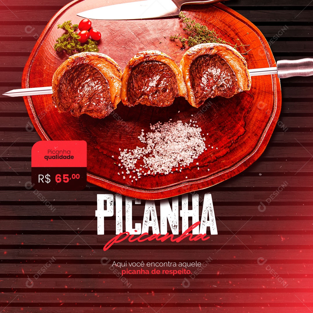 Social Media Churrascaria e Restaurante Espeto de Picanha PSD Editável