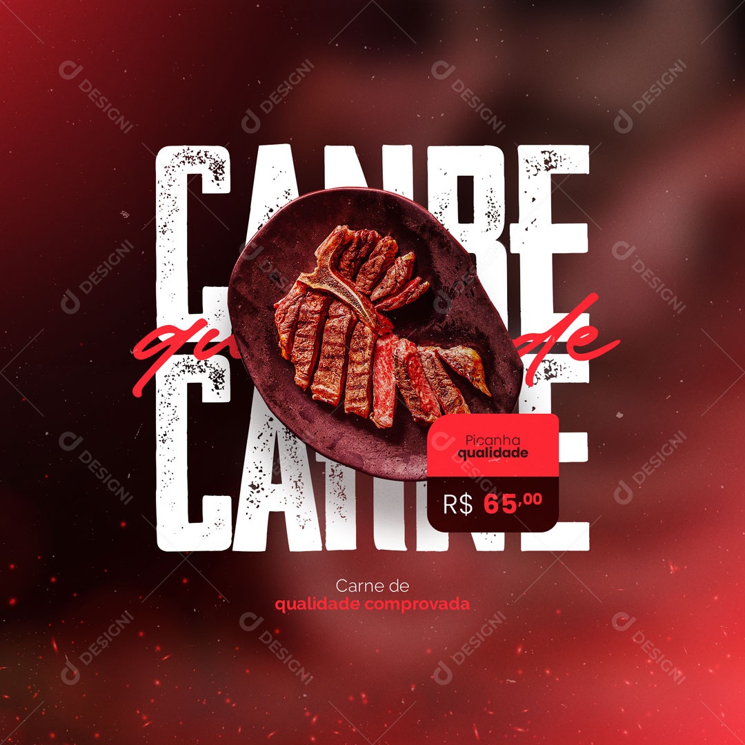 Post Churrascaria Restaurante Picanha Social Media PSD Editável
