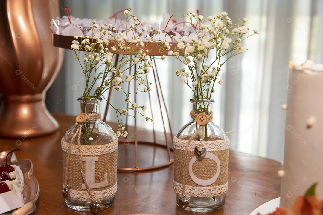 Decorações de casamento em mesa