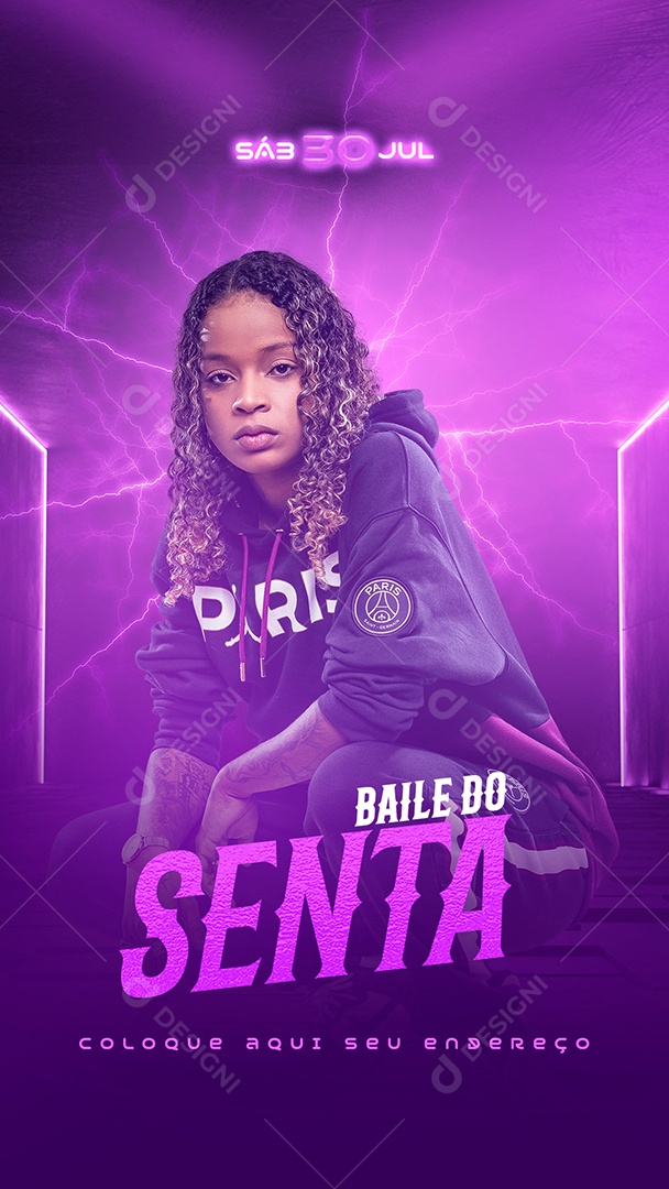 Social Media Flyer Funk Baile do Senta Mc Drick PSD Editável