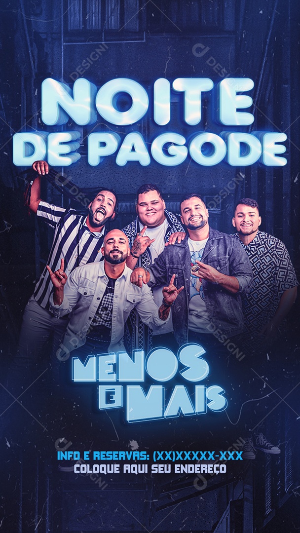 Social Media Noite do Pagode Grupo Mais o Menos PSD Editável