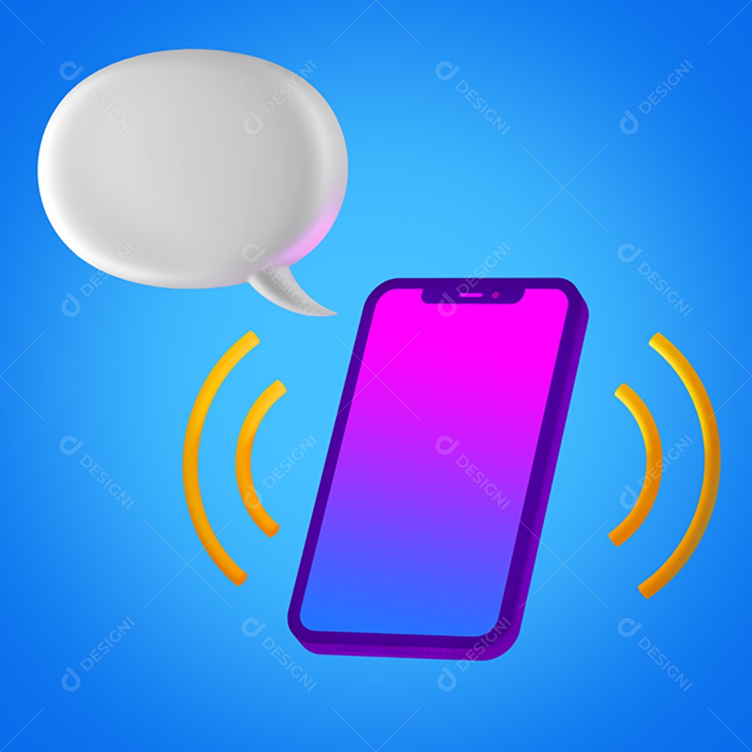 Celular Balão Mensagem 3D PNG Transparente Sem Fundo