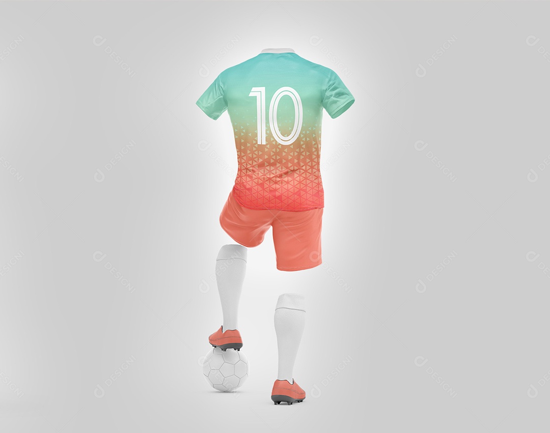 Uniforme de Futebol Mockup - Costas