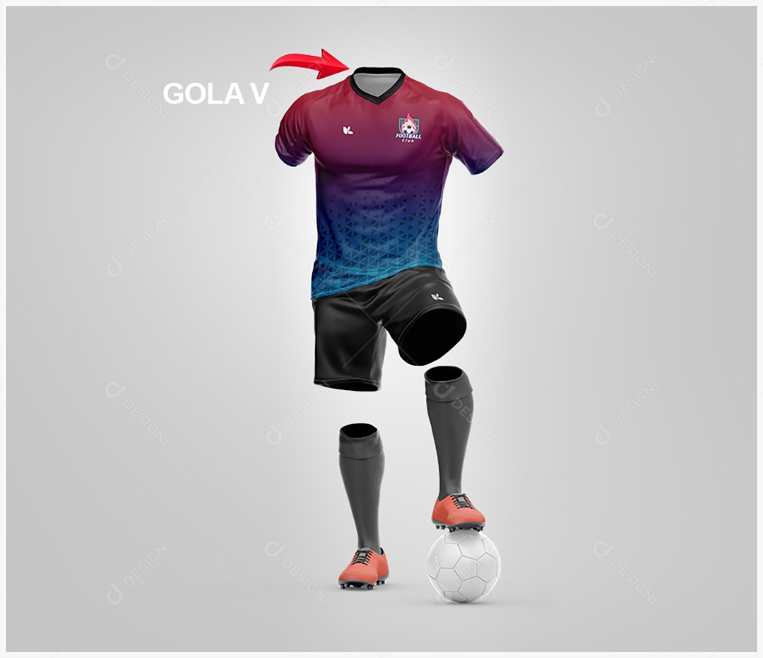 Uniforme de Futebol Mockup - Gola V