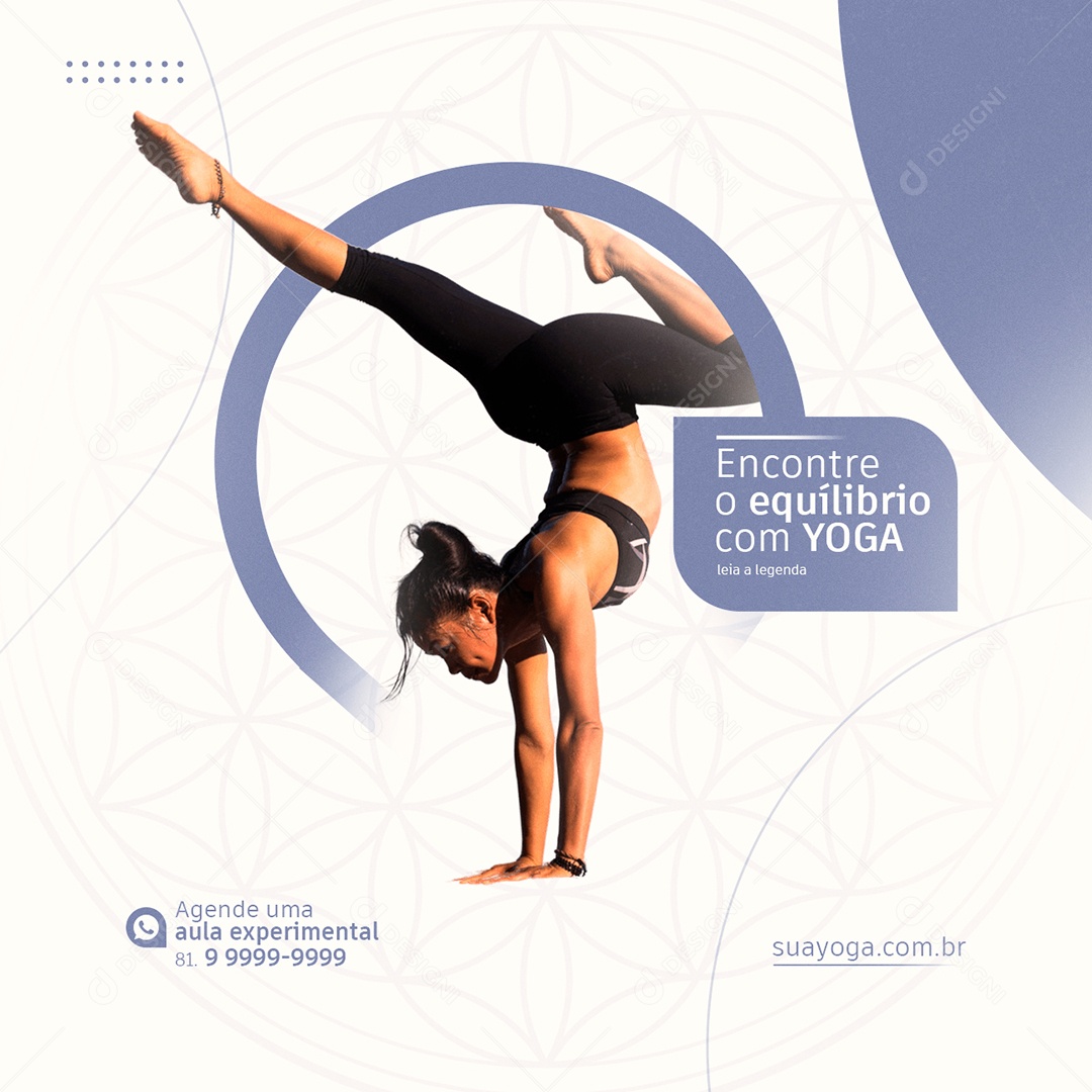 Encontre o Equilíbrio com Yoga Social Media PSD Editável