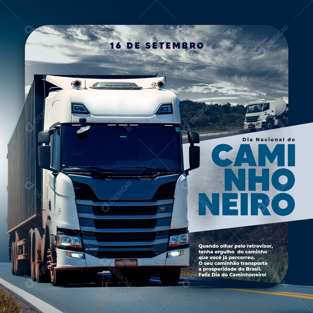 Dia Do Caminhoneiro Data Comemorativa 16 De Setembro Social Media PSD Editável