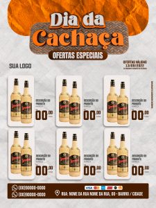 Encarte Dia Da Cachaça Ofertas Especiais Social Media PSD Editável