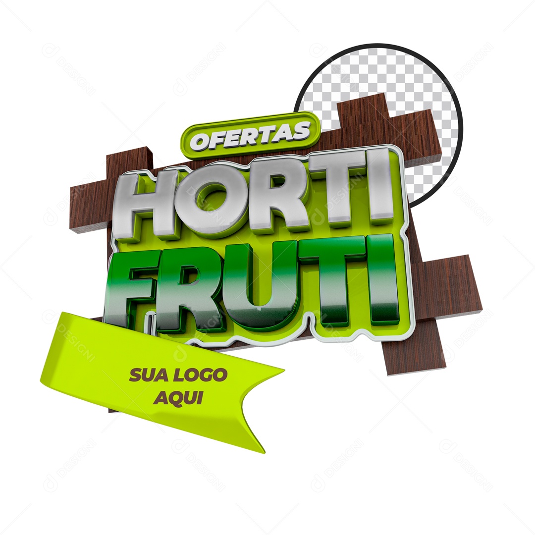 Selo 3D Para Composições Oferta Hortifruti PSD