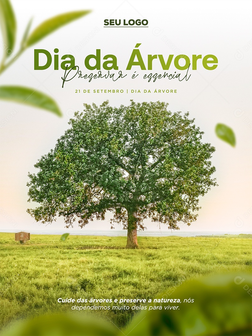 Preservar é essencial Dia da Árvore 21 de Setembro Social Media PSD Editável