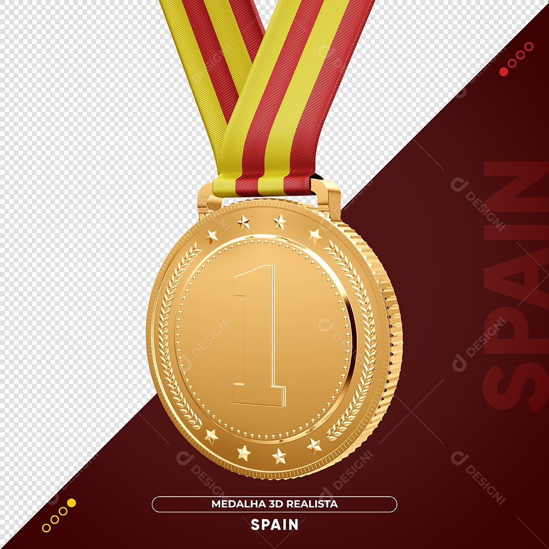 Medalha de Ouro 3D da Espanha PSD