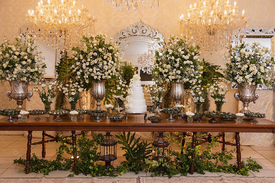 Maravilhosa decoração de casamento, decoração de mesa de casamento, enfeites