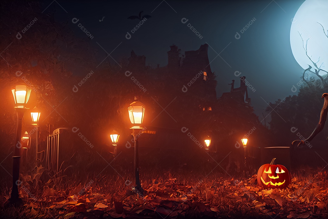 Nebula e galáxias no espaço 3D