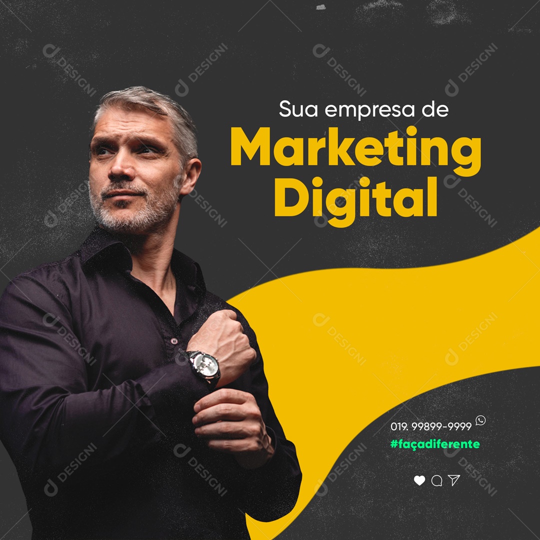 Social Media Sua Empresa de Marketing Digital PSD Editável