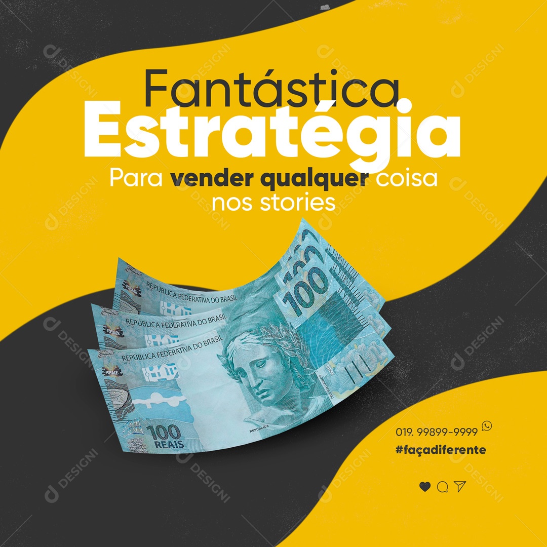 Post Marketing Digital Estratégia Social Media PSD Editável