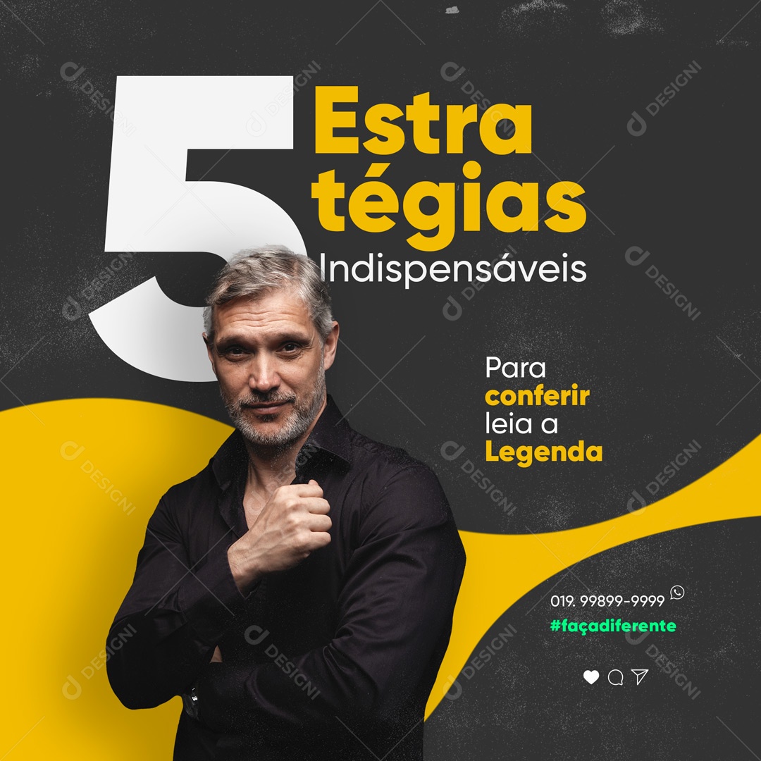 Social Media Marketing Digital 5 Estratégias Indispensáveis PSD Editável