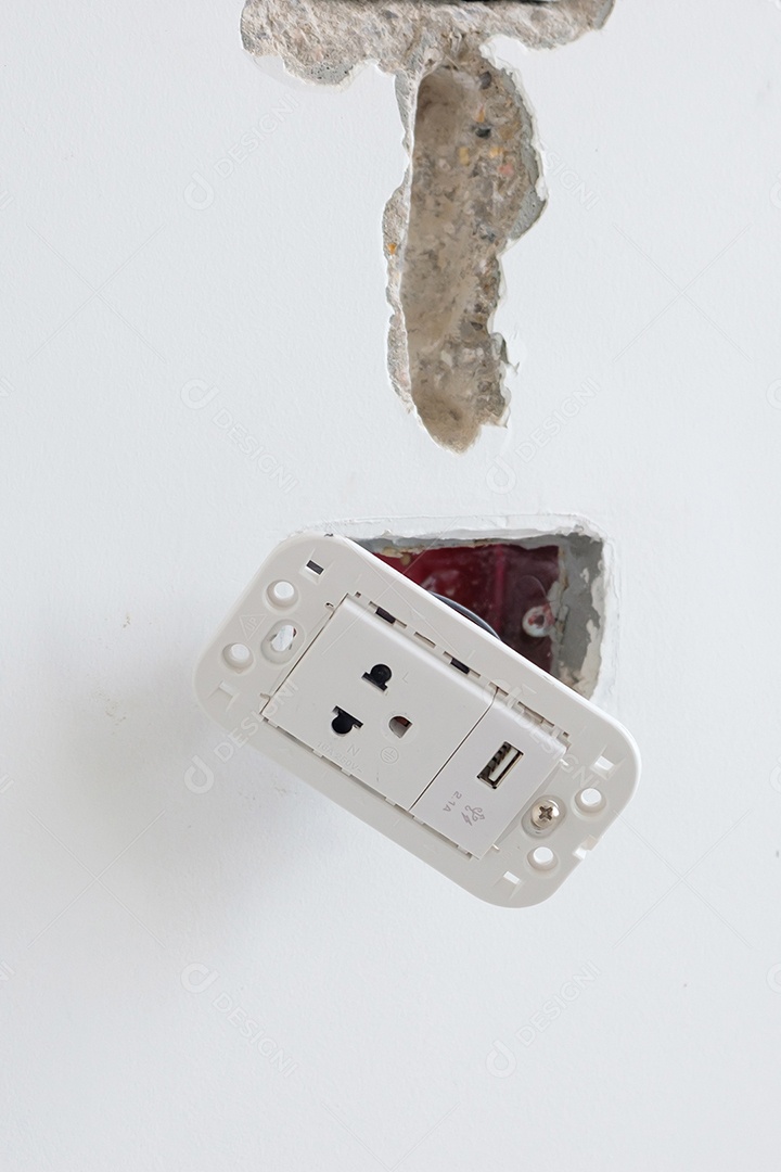 Fiação elétrica sob gesso, cabos de instalação ocultos