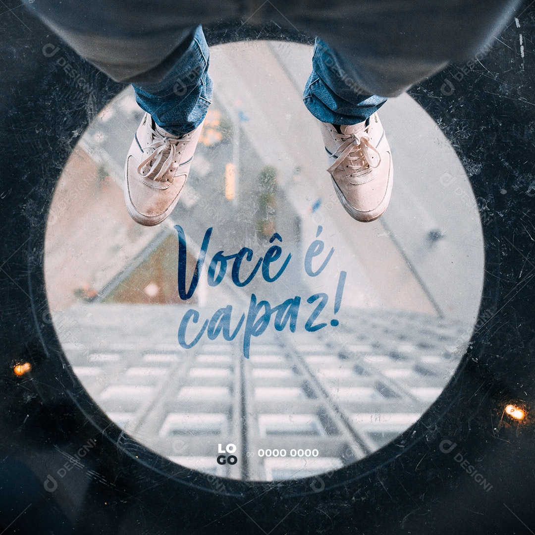 Frase Motivacional Você é Capaz Social Media PSD Editável