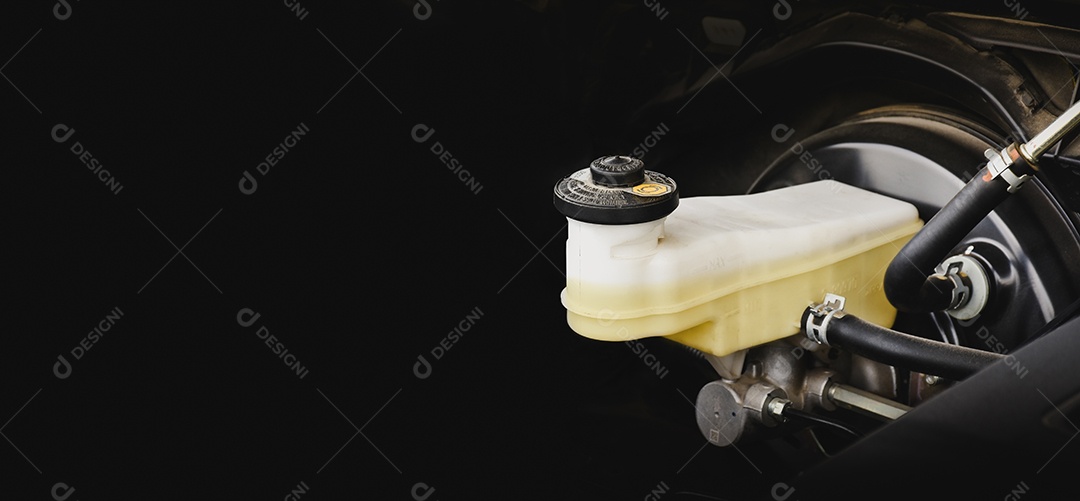 Reservatório de fluido de freio do sistema de freio do carro com cópia horizontal