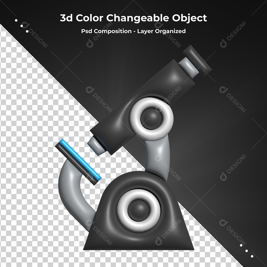 Microscópio Ilustração 3D para Composição PSD