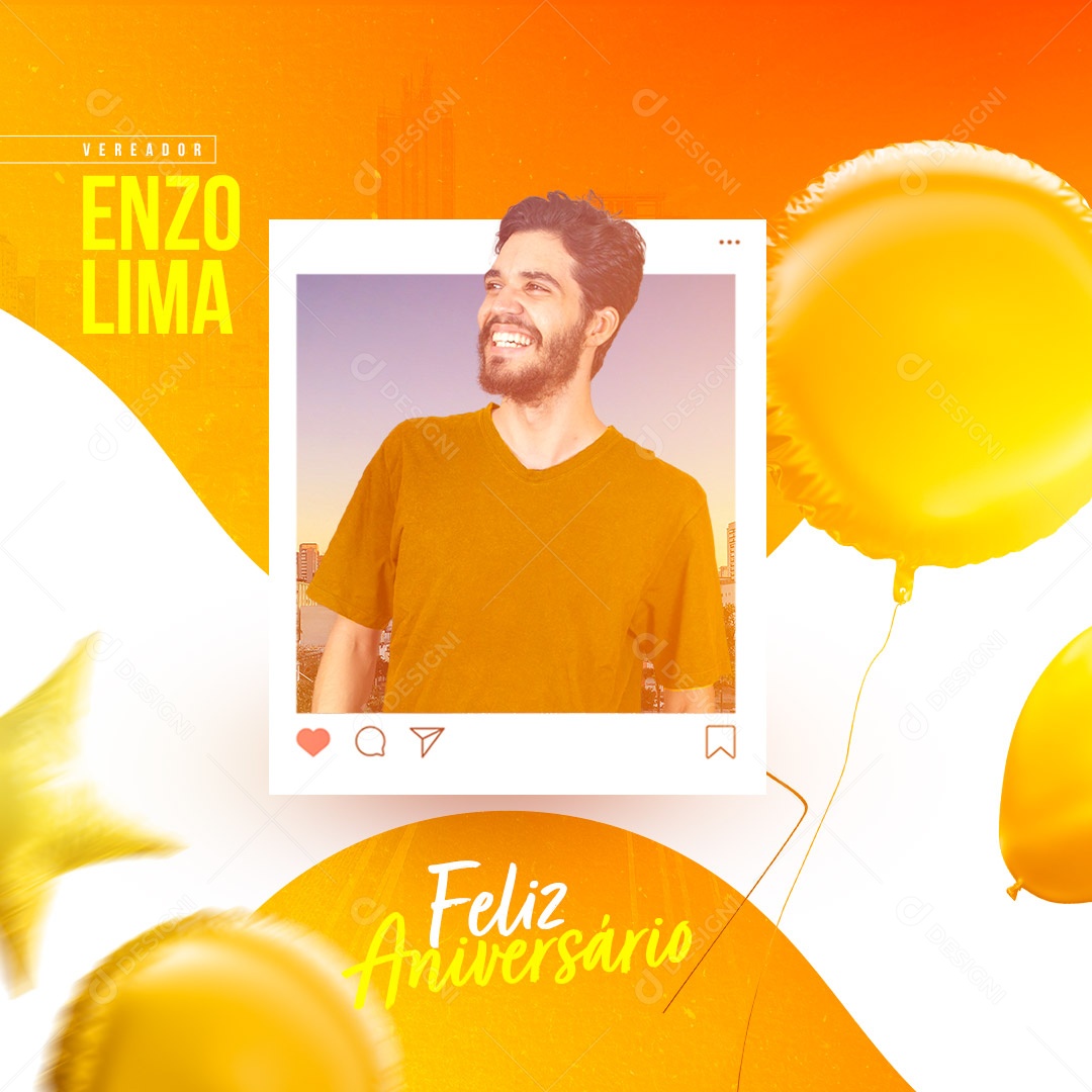Feliz Aniversário Vereador Social Media PSD Editável