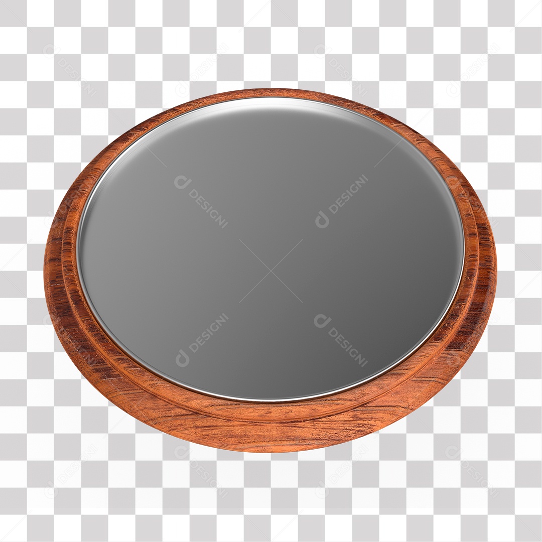Pódio Redondo de Madeira para Composição PNG Transparente