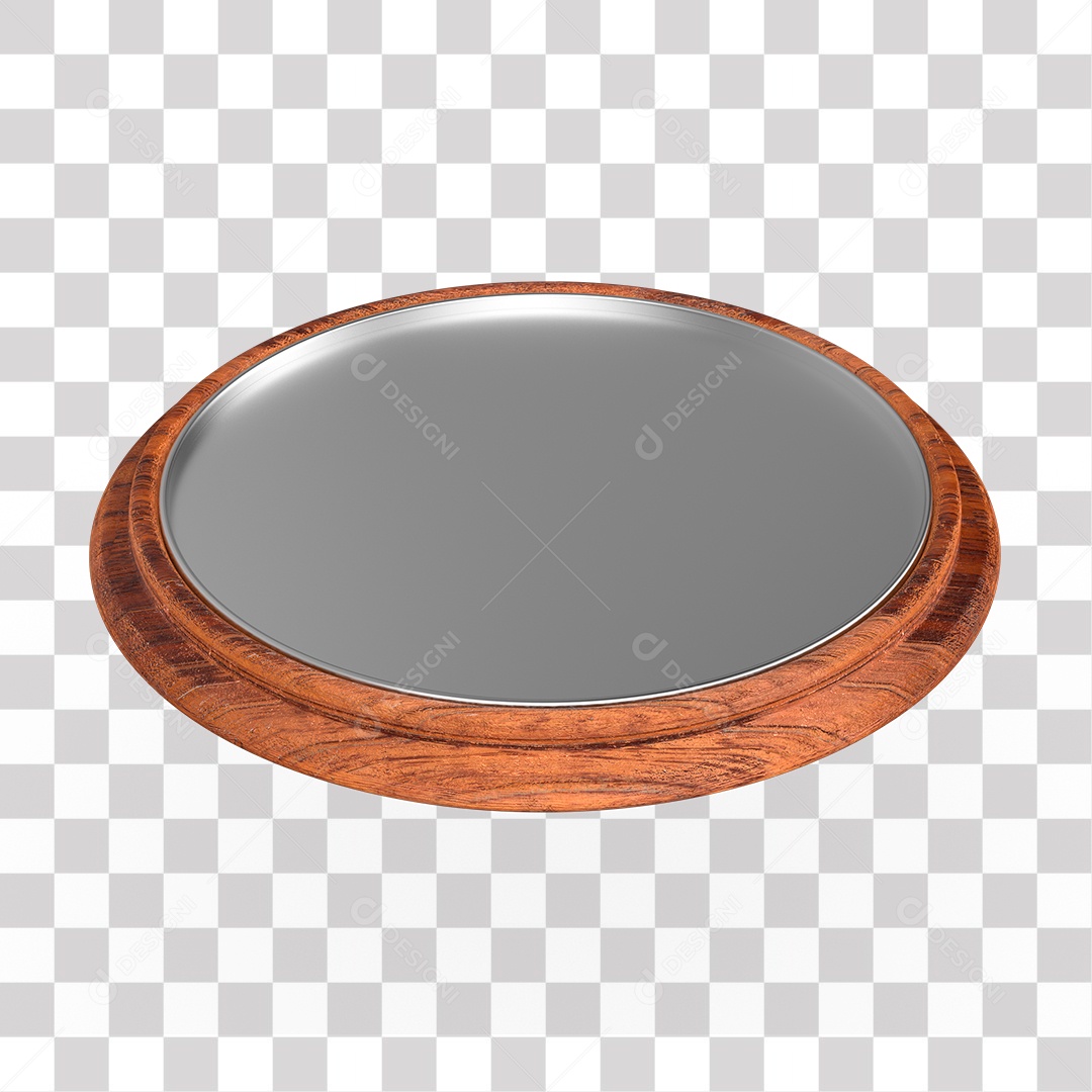 Pódio Redondo de Madeira para Composição PNG Transparente