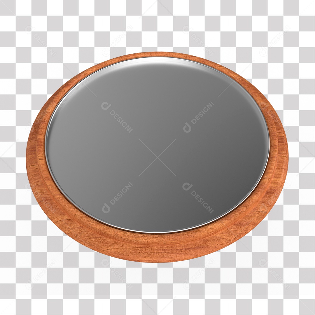 Pódio Redondo de Madeira para Composição PNG Transparente