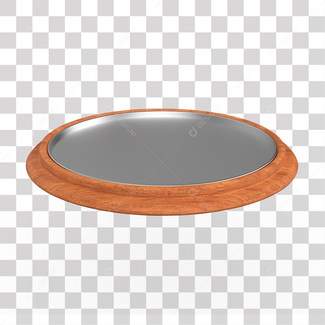 Pódio Redondo de Madeira para Composição PNG Transparente