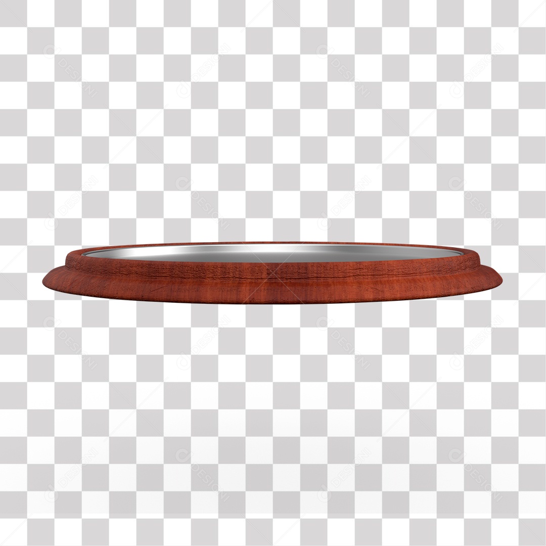 Pódio Redondo de Madeira para Composição PNG Transparente