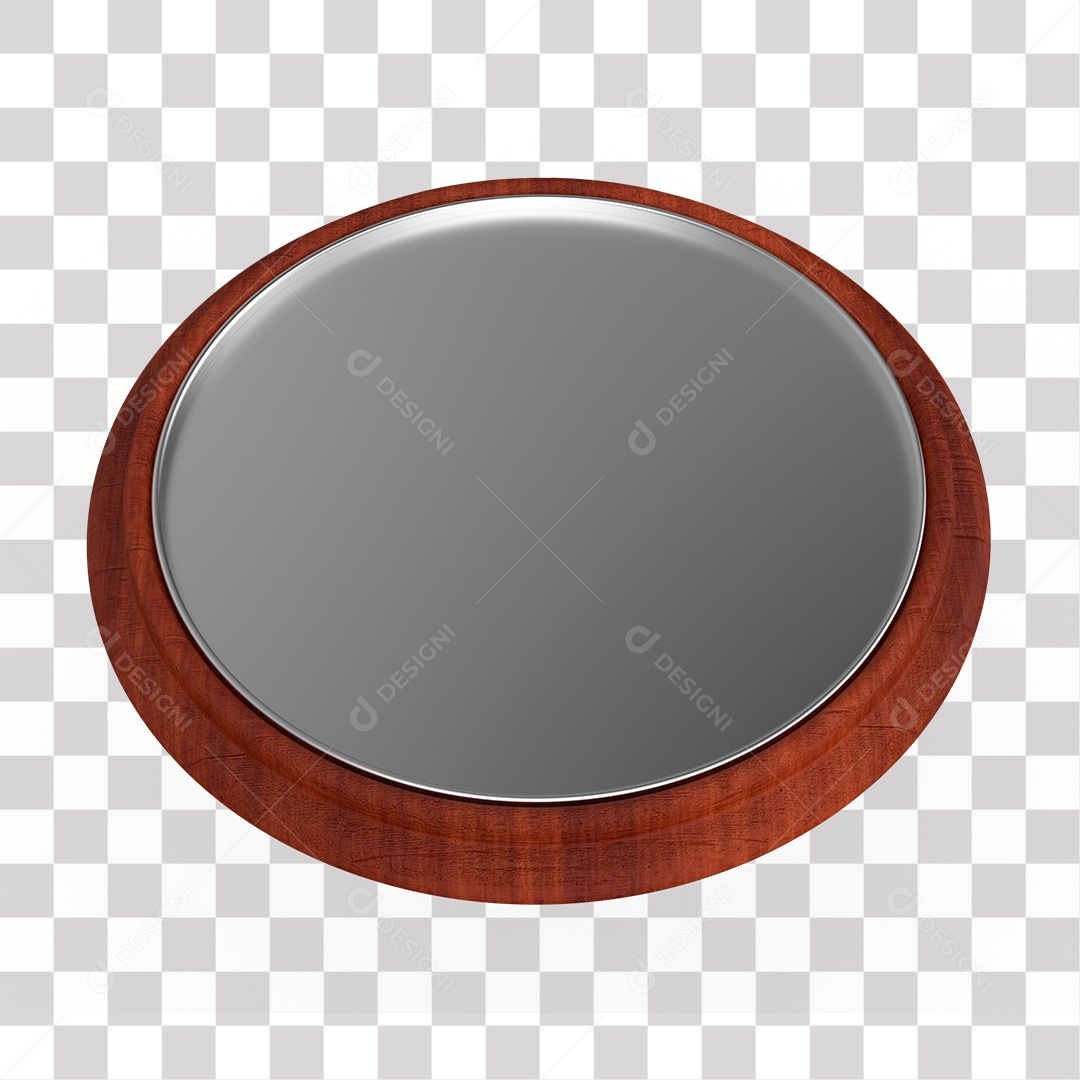 Pódio Redondo de Madeira para Composição PNG Transparente
