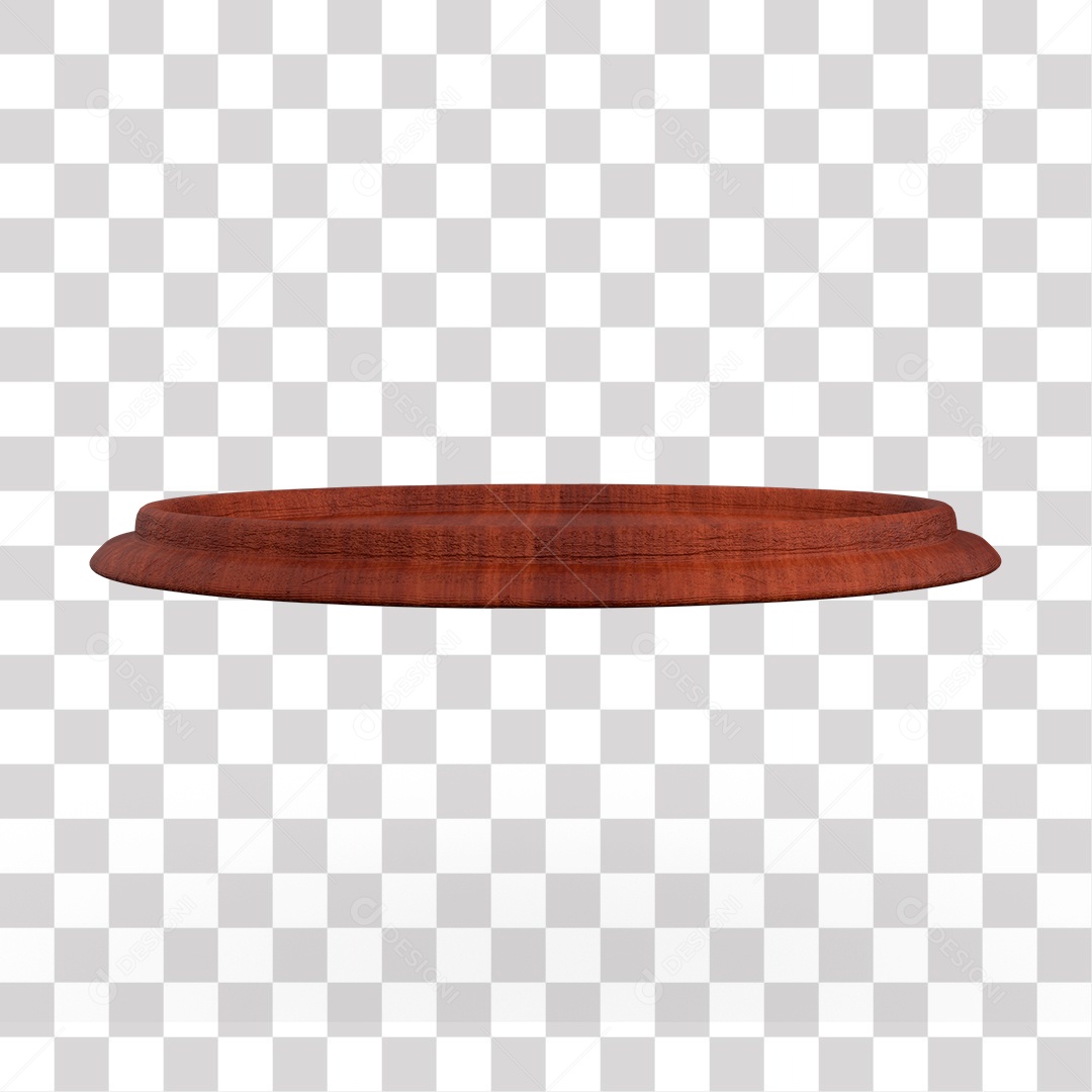 Pódio Redondo de Madeira para Composição PNG Transparente